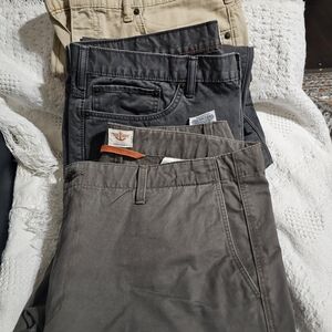 Dockers Men's 3 Pants Beige,gray And Light  Brown Straight Fit. Size  38×29